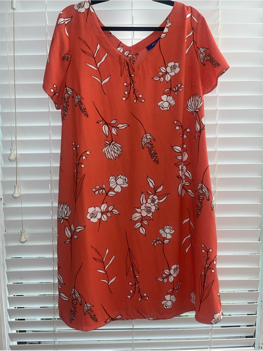 Apt. 9 Women's Orange White Floral Sheath Dress NWT